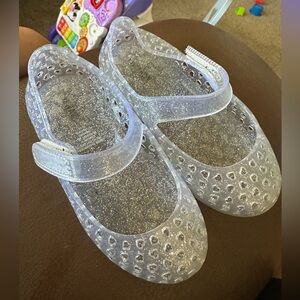 Kids Glitter Jelly Shoes - Clear
